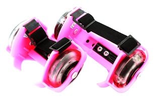 Goodbuy vaikiški riedučiai su 3 LED lemputėmis, 7 cm skersmens rožinė kaina ir informacija | Riedučiai | pigu.lt