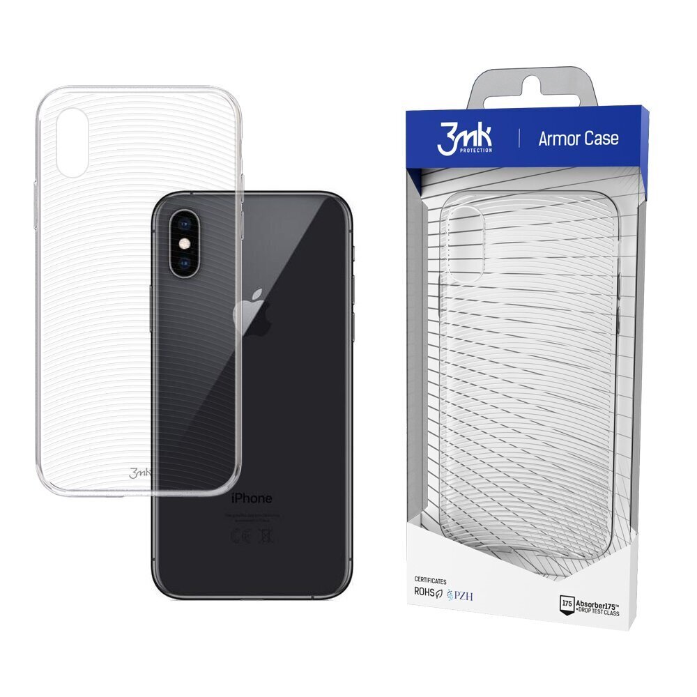 3mk Armor Case, skirtas Apple iPhone X/XS, skaidrus kaina ir informacija | Telefono dėklai | pigu.lt