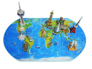 3D dėlionė erdvinis pasaulio žemėlapis Magic Puzzle, 136d. цена и информация | Пазлы | pigu.lt
