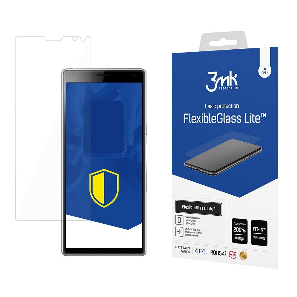 Apsauginis stiklas 3mk FlexibleGlass Lite™ skirtas Sony Xperia 10 цена и информация | Apsauginės plėvelės telefonams | pigu.lt