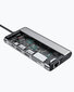 HUB CB-C78 aluminum USB-C | 12w1 | RJ45 Ethernet 10/100/1000Mbps | 2xUSB 3.1 | 2xUSB 2.0 | 2xHDMI 4k@30Hz | VGA | SD i microSD | USB-C | USB-C kaina ir informacija | Adapteriai, USB šakotuvai | pigu.lt