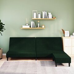 Dvivietė sofa-lova su pakoja, tamsiai žalia, aksomas kaina ir informacija | Sofos | pigu.lt