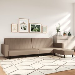Dvivietė sofa-lova su pakoja, kapučino, dirbtinė oda kaina ir informacija | Sofos | pigu.lt