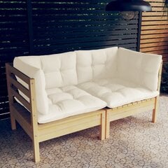 Dvivietė sodo sofa su kreminėmis pagalvėlėmis, ruda цена и информация |  Садовые стулья, кресла, пуфы | pigu.lt