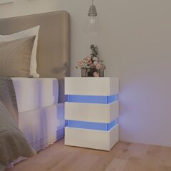 Naktinė spintelė su LED, 45x35x67 cm, balta цена и информация | Прикроватные тумбочки | pigu.lt