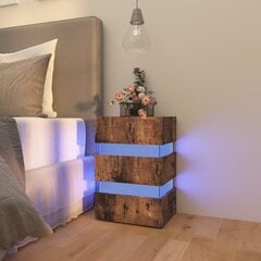 Naktinė spintelė su LED, 45x35x67 cm, ruda цена и информация | Прикроватные тумбочки | pigu.lt