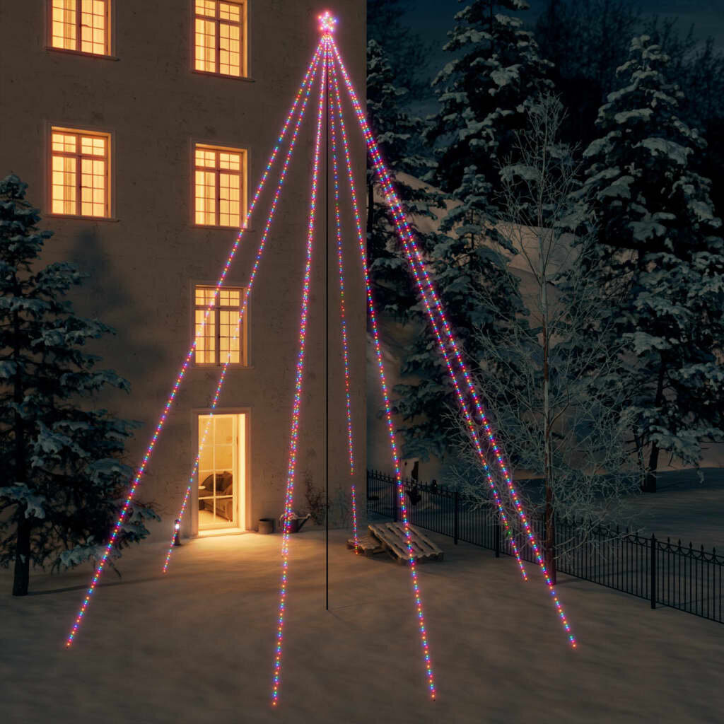 Kalėdų eglutės girlianda, 1300 įvairiaspalvių LED lempučių, 8m kaina ir informacija | Girliandos | pigu.lt