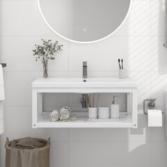 Vonios kambario praustuvo rėmas, 79x38x31 cm, baltas цена и информация | Шкафчики для ванной | pigu.lt