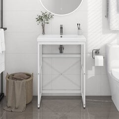 Vonios kambario praustuvo rėmas, baltas цена и информация | Шкафчики для ванной | pigu.lt