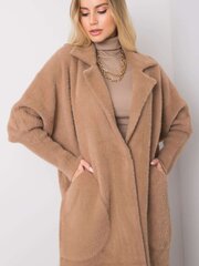 Женское пальто из альпаки с карманами, темно-бежевое  цена и информация | Женские пальто | pigu.lt