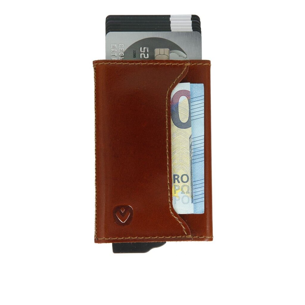 Kreditinių kortelių dėklas, rudas цена и информация | Vyriškos piniginės, kortelių dėklai | pigu.lt