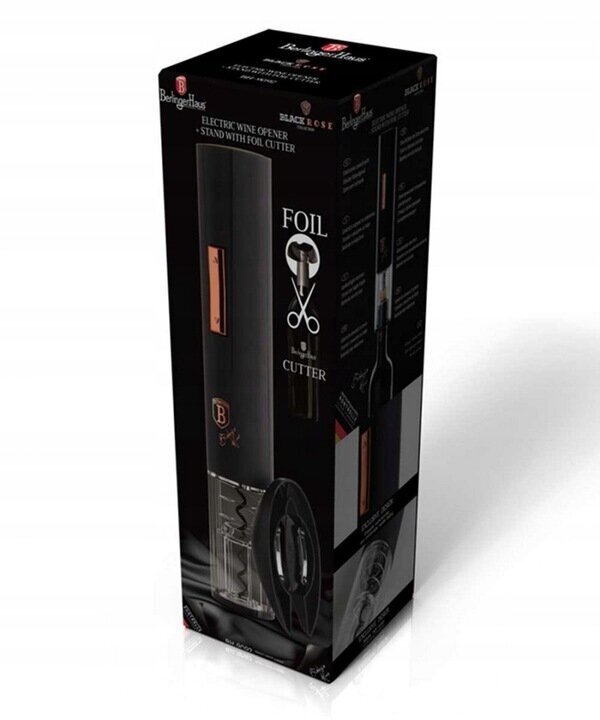 BerlingerHaus elektrinis kamščiatraukis 3in1 Black Rose kaina ir informacija | Virtuvės įrankiai | pigu.lt
