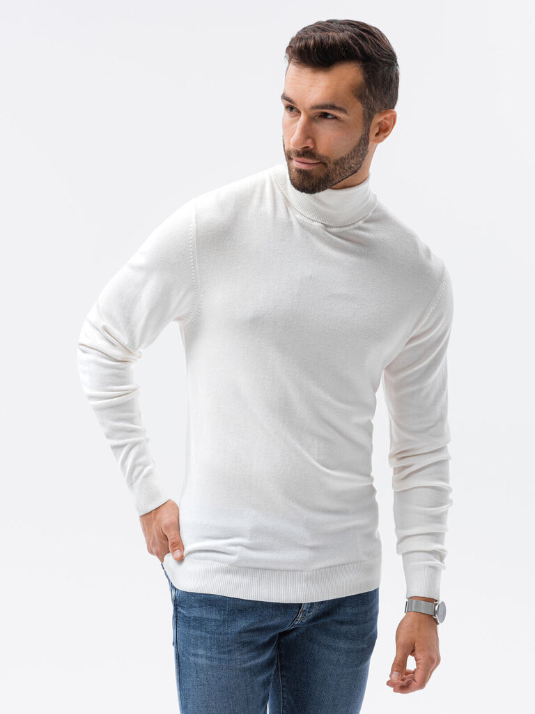 Vyriškas megztinis Ombre E179 baltas kaina ir informacija | Megztiniai vyrams | pigu.lt