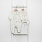 3 dalių kūdikio kraitelis: siaustinukas, kombinezonas bei kepurytė su raišteliais, 56 cm kaina ir informacija | Komplektai kūdikiams | pigu.lt