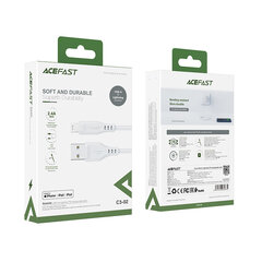 Acefast MFI USB cable - Lightning 1.2m, 2.4A, baltas kaina ir informacija | Laidai telefonams | pigu.lt