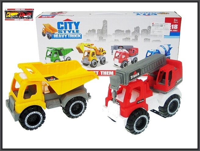 Statybinių automobilių komplektas kaina ir informacija | Žaislai berniukams | pigu.lt