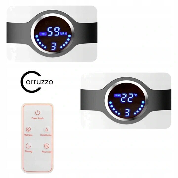 Modernus ultragarsinis oro drėkintuvas Carruzzo su LCD ekranu ir aromaterapija цена и информация | Oro drėkintuvai | pigu.lt
