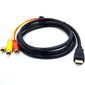 Riff HDMI Male to 3RCA Audio & Video Cable 1m Black цена и информация | Kabeliai ir laidai | pigu.lt