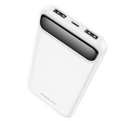 Внешний аккумулятор Power Bank Borofone BJ14 Type-C microUSB 2*USB (2A)  10000mAh белый цена и информация | Зарядные устройства Power bank | pigu.lt