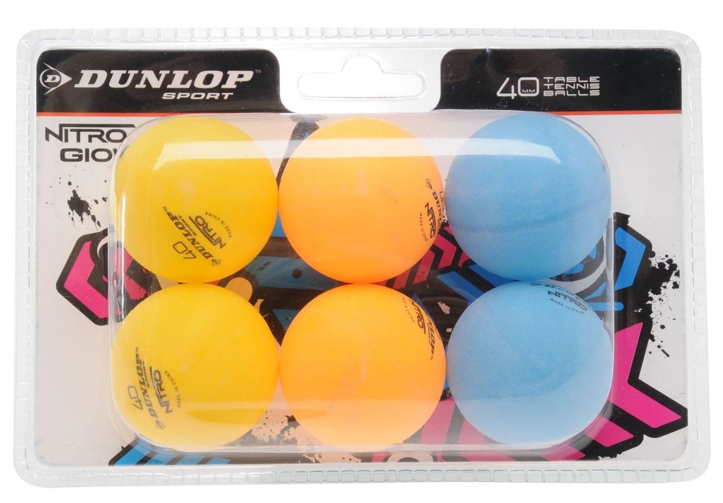 Stalo teniso kamuoliukai Dunlop Nitro Glow, 6 vnt. kaina ir informacija | Kamuoliukai stalo tenisui | pigu.lt