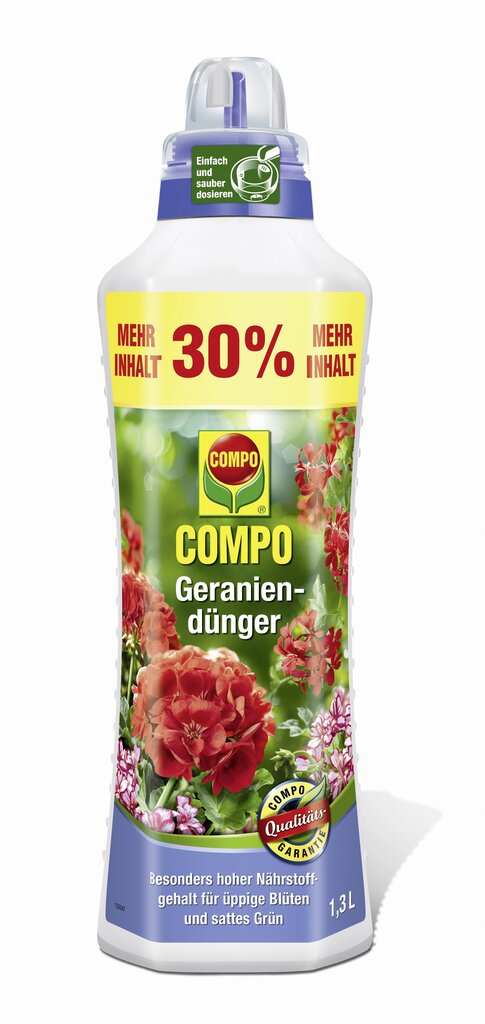 COMPO Trąšos pelargonijoms, 1,3 l kaina ir informacija | Skystos trąšos | pigu.lt