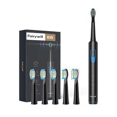 FairyWill Sonic toothbrush with head set FW-E6 (Black) цена и информация | Электрические зубные щетки | pigu.lt