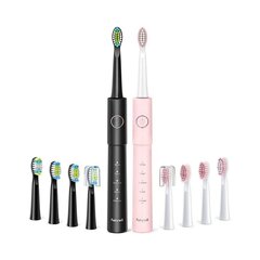 FairyWill Sonic toothbrushes with head set and case E11 (Black and pink) цена и информация | Электрические зубные щетки | pigu.lt