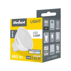 Rebel LED lempa, 6W, MR16, 4000K, 12V kaina ir informacija | Elektros lemputės | pigu.lt