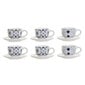 Vnt. kavos puodelių rinkinys DKD Home Decor Mėlyna Metalinis Balta Dolomite Plytelė (6 pcs) (180 ml) (14 x 14 x 7 cm) kaina ir informacija | Taurės, puodeliai, ąsočiai | pigu.lt