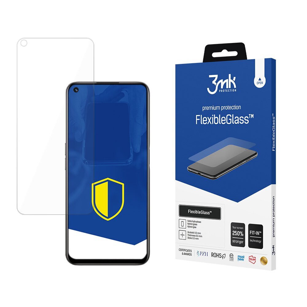 Apsauginis stiklas 3mk FlexibleGlass™ screen protector, skirtas Realme 8i цена и информация | Apsauginės plėvelės telefonams | pigu.lt