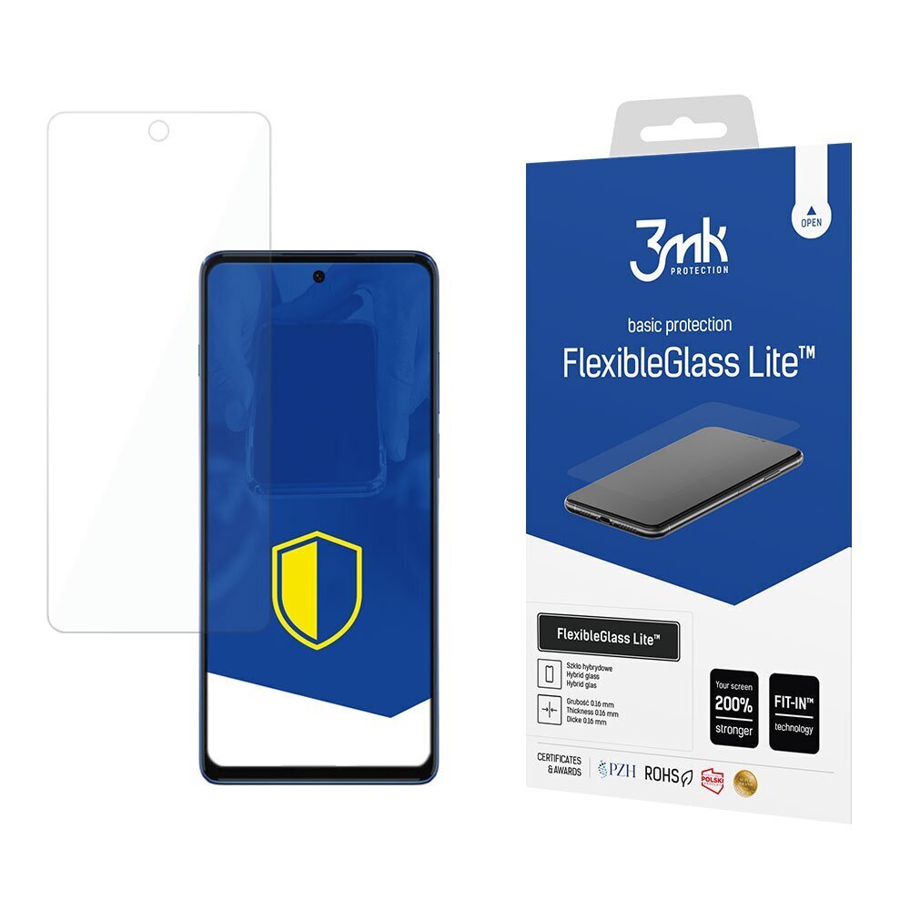 Apsauginis stiklas 3mk FlexibleGlass Lite™ skirtas Motorola Moto G200 5G kaina ir informacija | Apsauginės plėvelės telefonams | pigu.lt