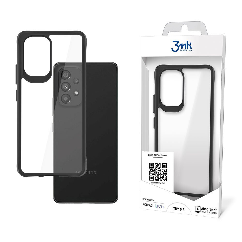 3mk Satin Armor Case+, skirtas Samsung Galaxy A53 5G, skaidrus kaina ir informacija | Telefono dėklai | pigu.lt