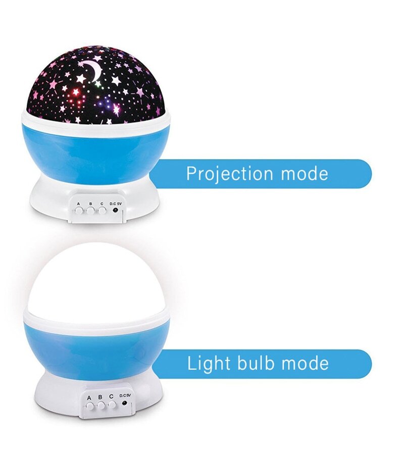 Besisukantis naktinės lempos žvaigždžių projektorius цена и информация | Vaikiški šviestuvai | pigu.lt