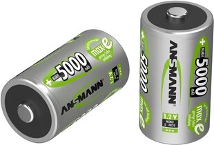 Ansmann įkraunamos baterijos 2xD 5000mAh kaina ir informacija | Elementai | pigu.lt