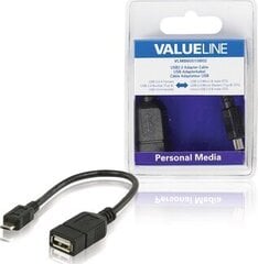 Valueline VLMB60515B02 USB Micro B antgalis – USB A lizdo adapteris, OTG, 0,2 m цена и информация | Кабели и провода | pigu.lt