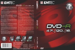 EMTEC DVD-R 4,7GB/16x DVD dėžutė kaina ir informacija | Vinilinės plokštelės, CD, DVD | pigu.lt