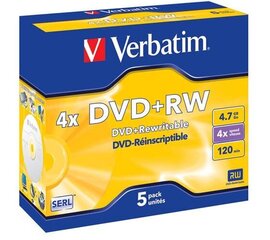 Verbatim DVD-RW 4,7GB/4x jewel kaina ir informacija | Vinilinės plokštelės, CD, DVD | pigu.lt