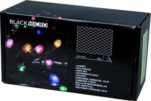 Šviesų tinklas Micro 160 spalvoti šviestuvai, 2x1,5m viduje / lauke IP44 kaina ir informacija | Girliandos | pigu.lt
