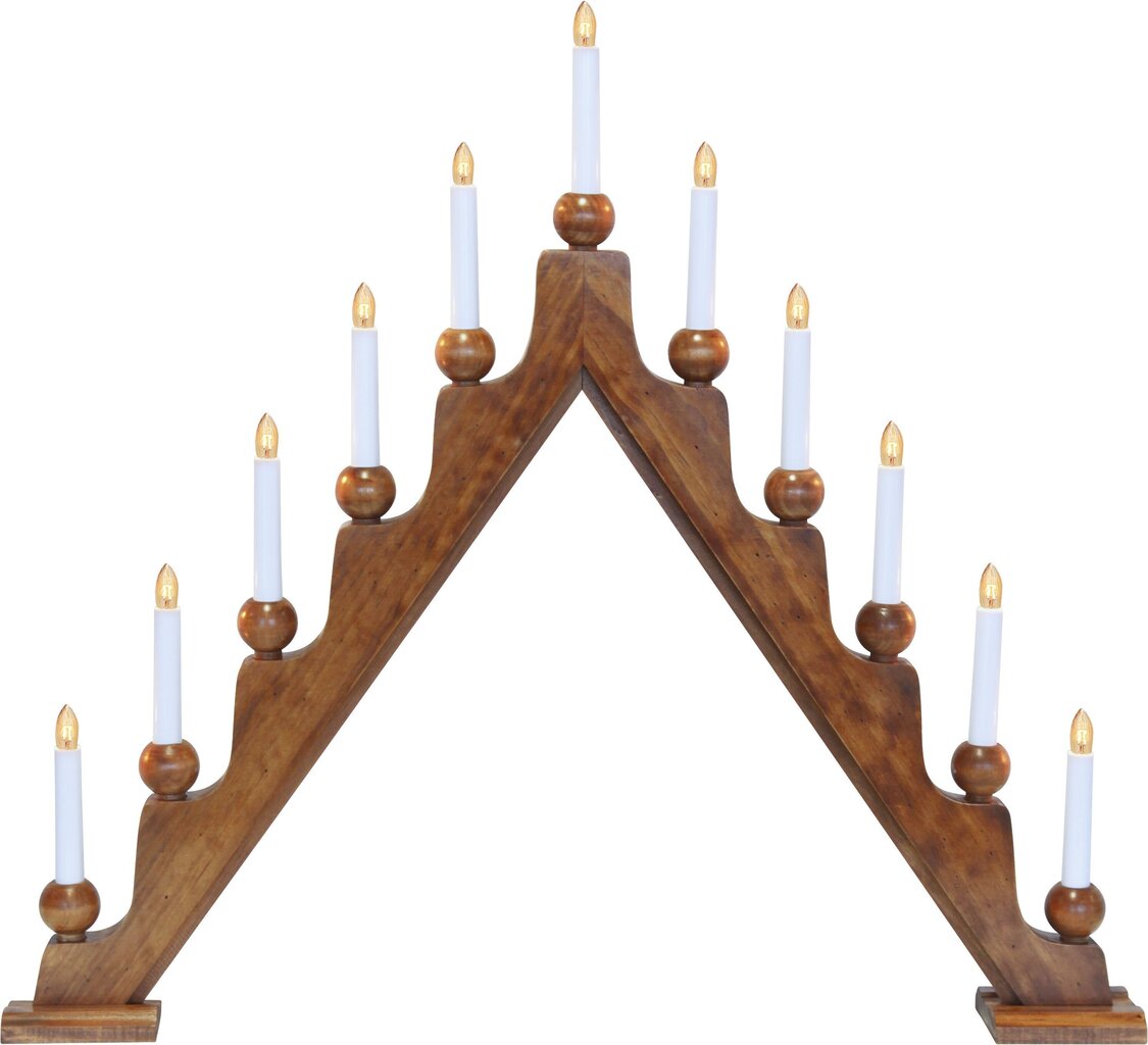 Advento žvakidė Stellan, 75x69x8cm, 11 lempučių, medinė, ruda, E10, 230V, IP20 kaina ir informacija | Kalėdinės dekoracijos | pigu.lt