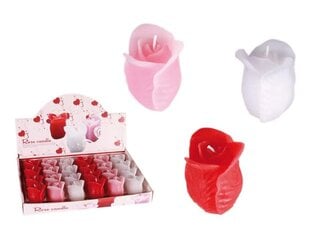 Žvakė kvepianti rožė balta, rožinė, raudona 6cm цена и информация | Подсвечники, свечи | pigu.lt
