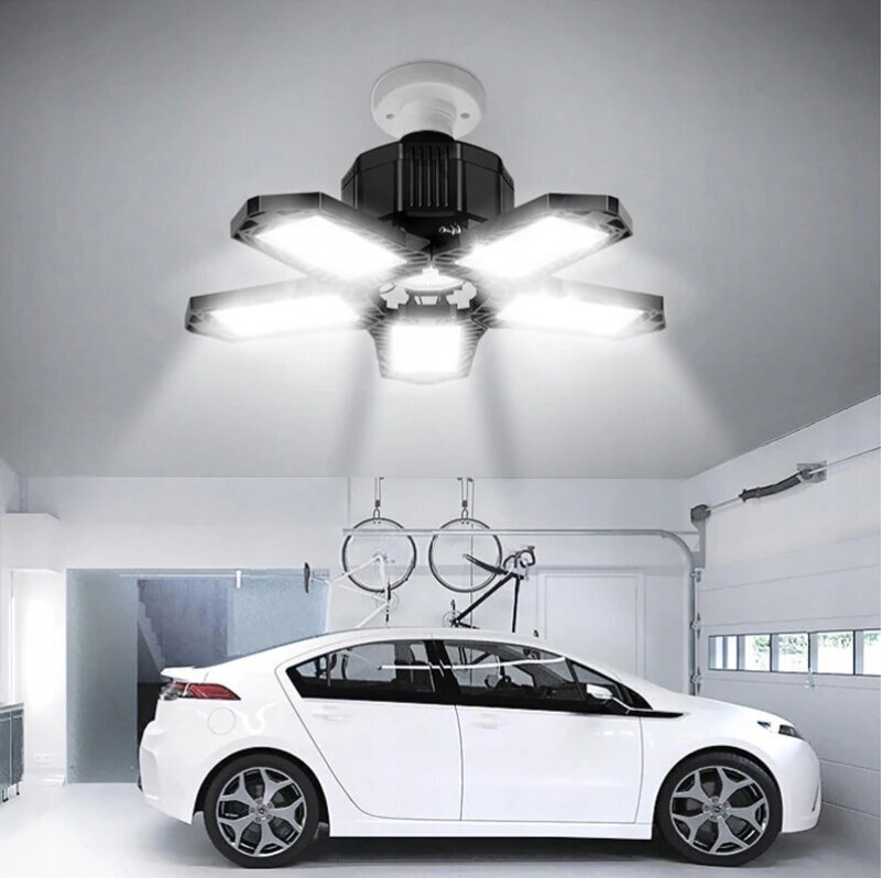 LED dirbtuvių,garažo šviestuvas su reguliuojamu apšvietimo kampu, 5 sparnų 80w kaina ir informacija | Lauko šviestuvai | pigu.lt
