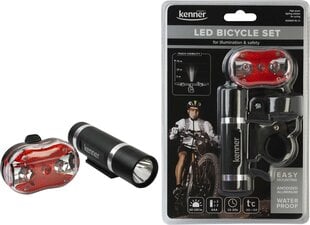 Dviračio žibintų rinkinys Kenner KBS13 HI-LED, raudonas цена и информация | Велосипедные фонари, отражатели | pigu.lt