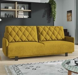 Trivietė sofa - lova Kari, geltona цена и информация | Диваны | pigu.lt