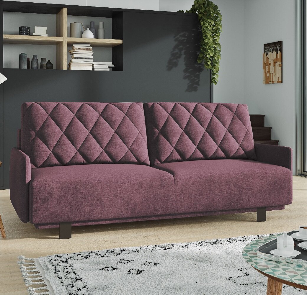 Trivietė sofa - lova Kari, bordo kaina ir informacija | Sofos | pigu.lt