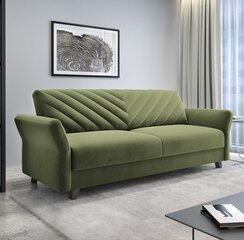 Trivietė sofa - lova Rona. žalia цена и информация | Диваны | pigu.lt