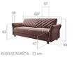 Trivietė sofa - lova Rona, turkio kaina ir informacija | Sofos | pigu.lt