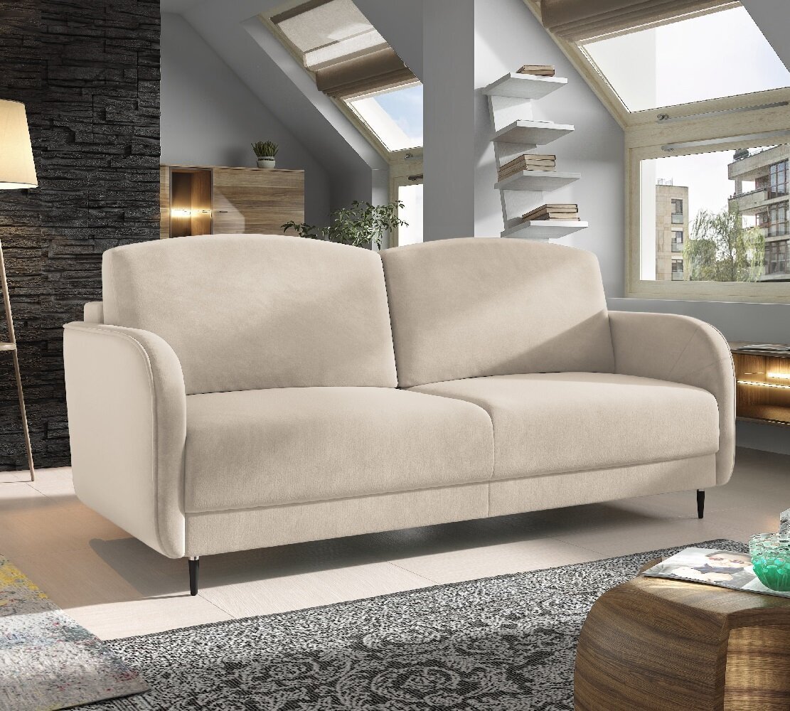 Trivietė sofa - lova Laga, smėlio kaina ir informacija | Sofos | pigu.lt