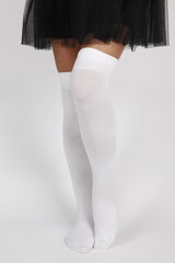 Женские удобные облегающие леггинсы-капри белого цвета с кружевной каймой VANDA цена и информация | Женские носки | pigu.lt