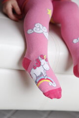 Pėdkelnės mergaitės, rožinės цена и информация | Колготки, носочки для новорожденных | pigu.lt