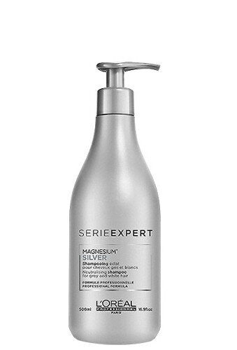 Geltonus tonus neutralizuojantis šampūnas šviesintiems plaukams L'Oreal Professionnel Serie Expert Silver 500 ml